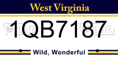 1QB7187 West Virginia License Plate