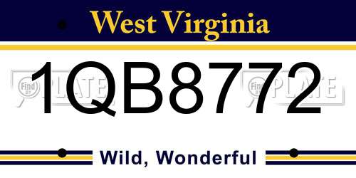 1QB8772 West Virginia License Plate