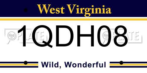 1QDH08 West Virginia License Plate