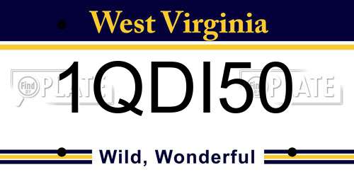 1QDI50 West Virginia License Plate