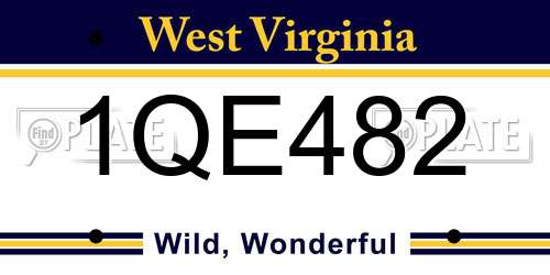 1QE482 West Virginia License Plate