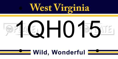 1QH015 West Virginia License Plate