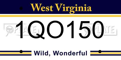 1QO150 West Virginia License Plate