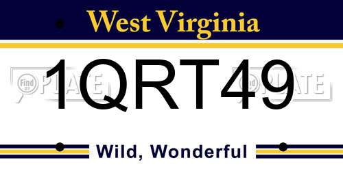 1QRT49 West Virginia License Plate