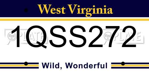 1QSS272 West Virginia License Plate