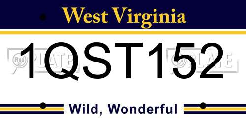 1QST152 West Virginia License Plate