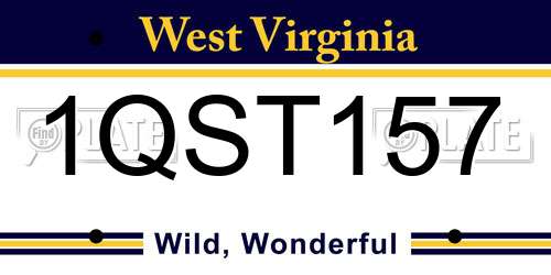 1QST157 West Virginia License Plate