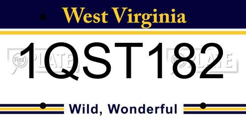 1QST182 West Virginia License Plate