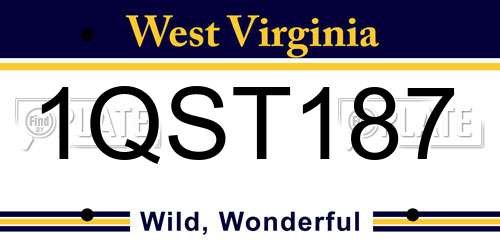 1QST187 West Virginia License Plate