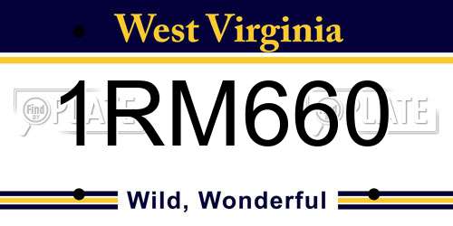 1RM660 West Virginia License Plate