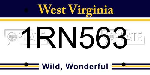 1RN563 West Virginia License Plate