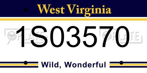 1S03570 West Virginia License Plate