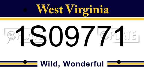 1S09771 West Virginia License Plate