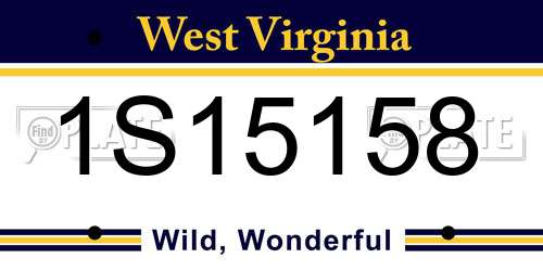 1S15158 West Virginia License Plate