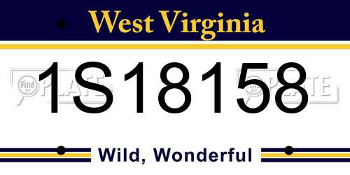 1S18158 West Virginia License Plate