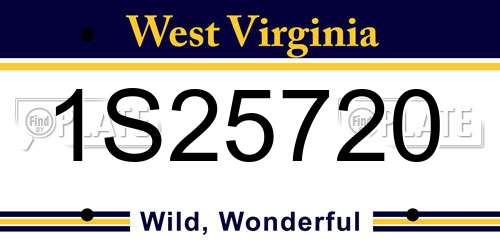 1S25720 West Virginia License Plate