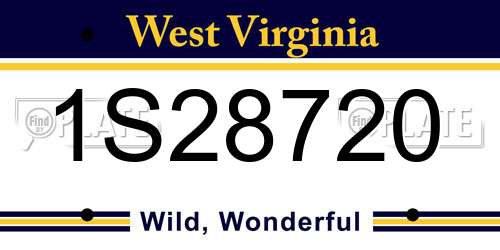 1S28720 West Virginia License Plate