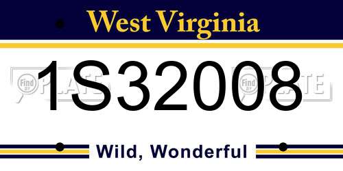 1S32008 West Virginia License Plate