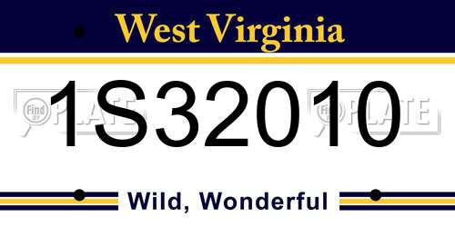 1S32010 West Virginia License Plate