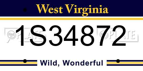 1S34872 West Virginia License Plate