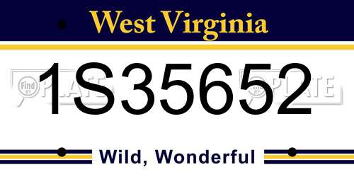 1S35652 West Virginia License Plate