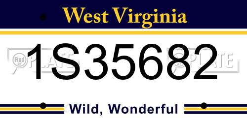 1S35682 West Virginia License Plate
