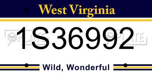 1S36992 West Virginia License Plate