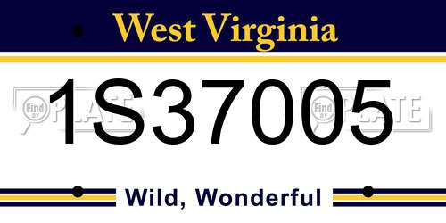 1S37005 West Virginia License Plate