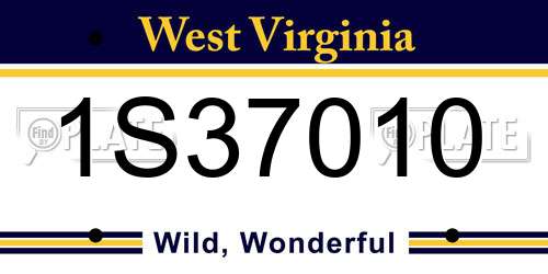 1S37010 West Virginia License Plate