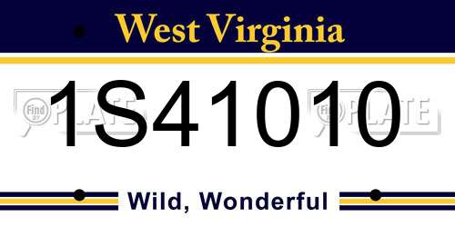 1S41010 West Virginia License Plate