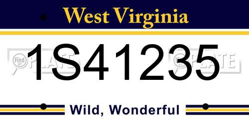 1S41235 West Virginia License Plate