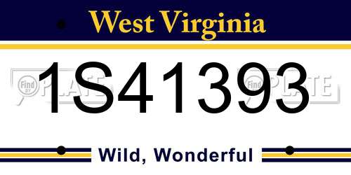 1S41393 West Virginia License Plate