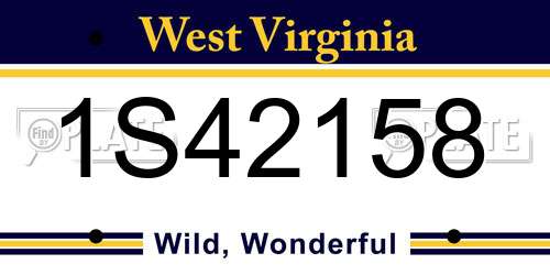 1S42158 West Virginia License Plate