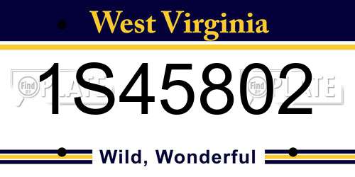 1S45802 West Virginia License Plate