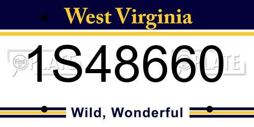1S48660 West Virginia License Plate