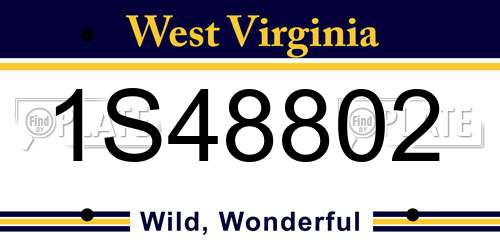 1S48802 West Virginia License Plate