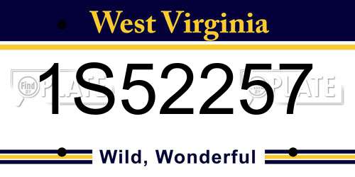 1S52257 West Virginia License Plate