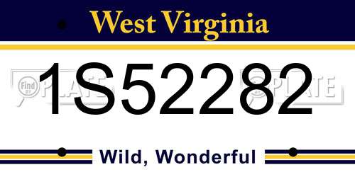 1S52282 West Virginia License Plate