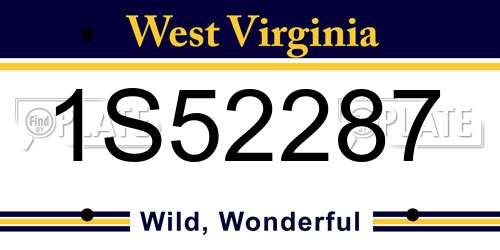 1S52287 West Virginia License Plate