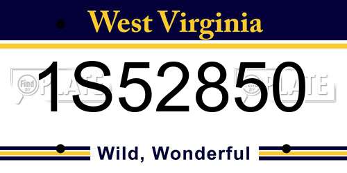1S52850 West Virginia License Plate