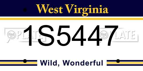 1S5447 West Virginia License Plate