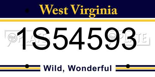 1S54593 West Virginia License Plate