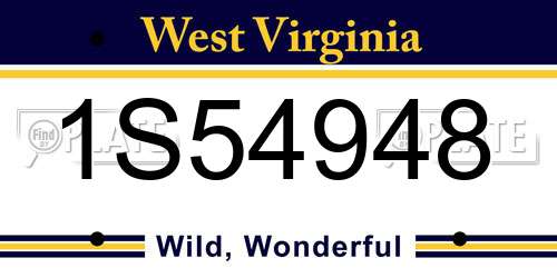 1S54948 West Virginia License Plate