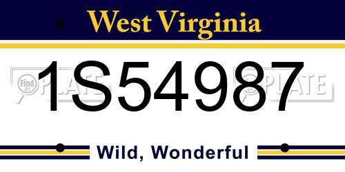 1S54987 West Virginia License Plate