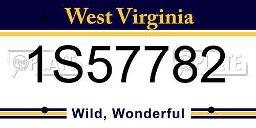 1S57782 West Virginia License Plate