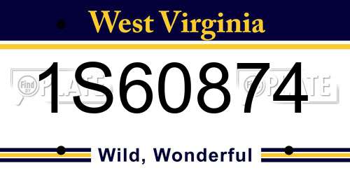 1S60874 West Virginia License Plate