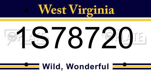 1S78720 West Virginia License Plate