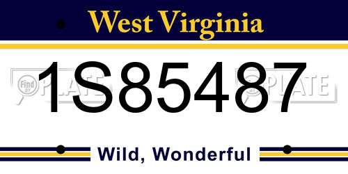 1S85487 West Virginia License Plate