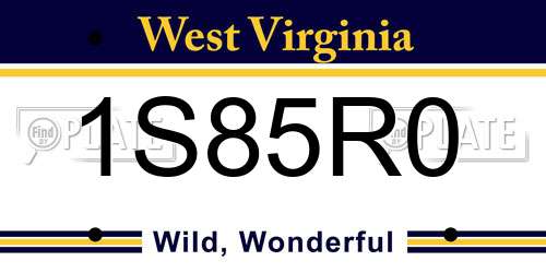 1S85R0 West Virginia License Plate