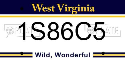 1S86C5 West Virginia License Plate